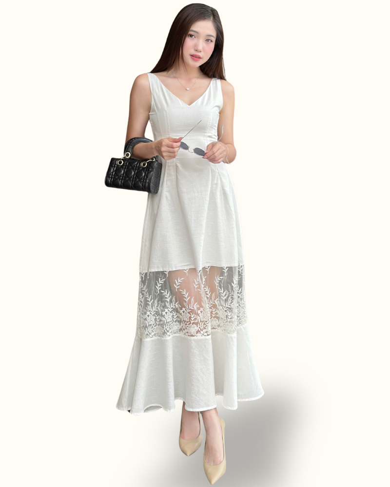 ĐẦM REN GIỮA LINEN