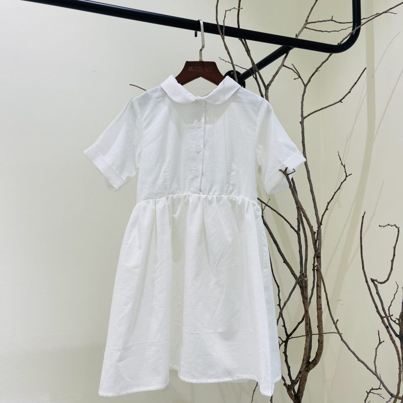 ĐẦM CỔ BẺ LINEN BÉ GÁI