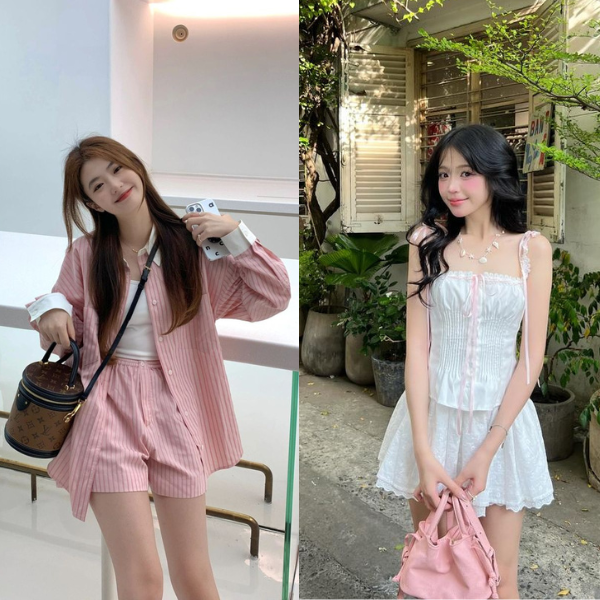 áo oversize hoặc croptop