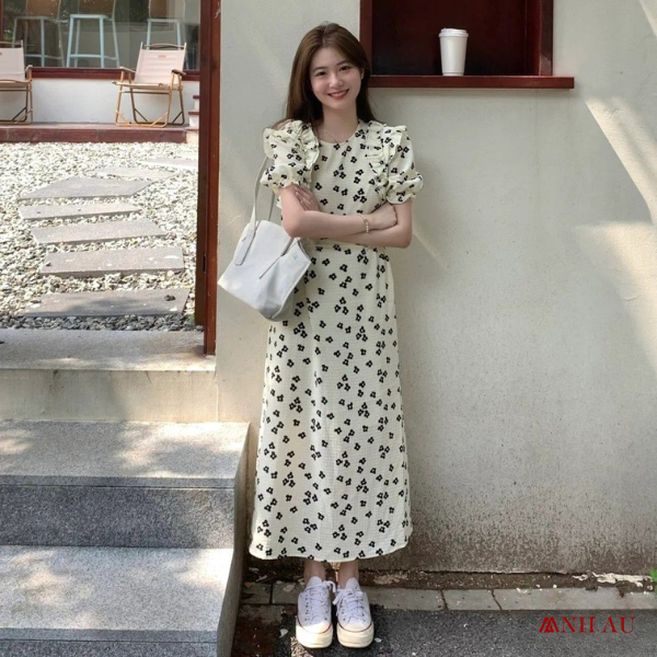 đầm cotton hoa nhí