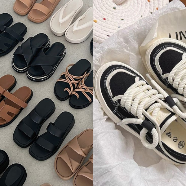 dép sandal hoặc giày vải