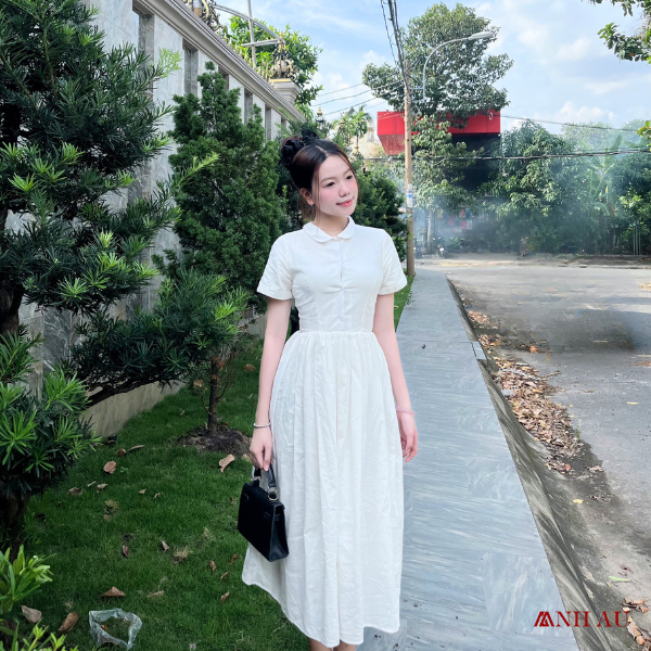 thiết kế đầm cổ bẻ